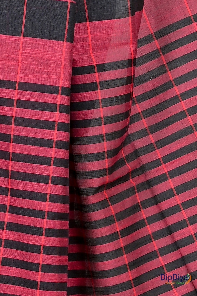 Black Cotton Blended Parodhi Hand Loom Saree (483)